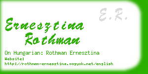 ernesztina rothman business card